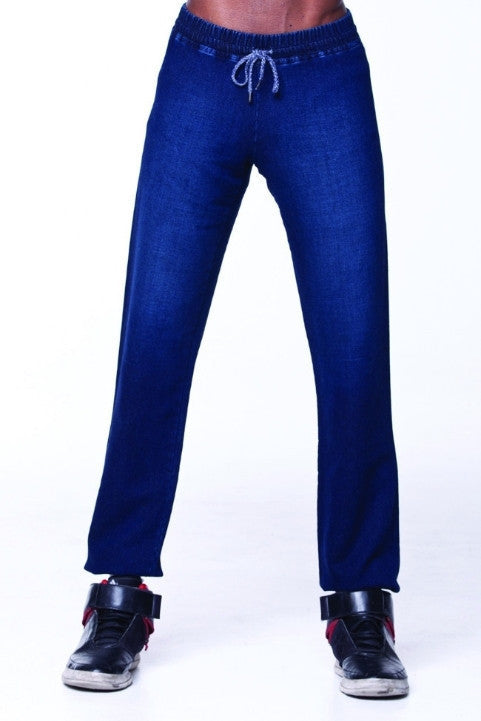 【DISCERNMENT】Billy Side Denim Color Matching Sweatpants Sweatpant_Front_View_1.jpg?v=